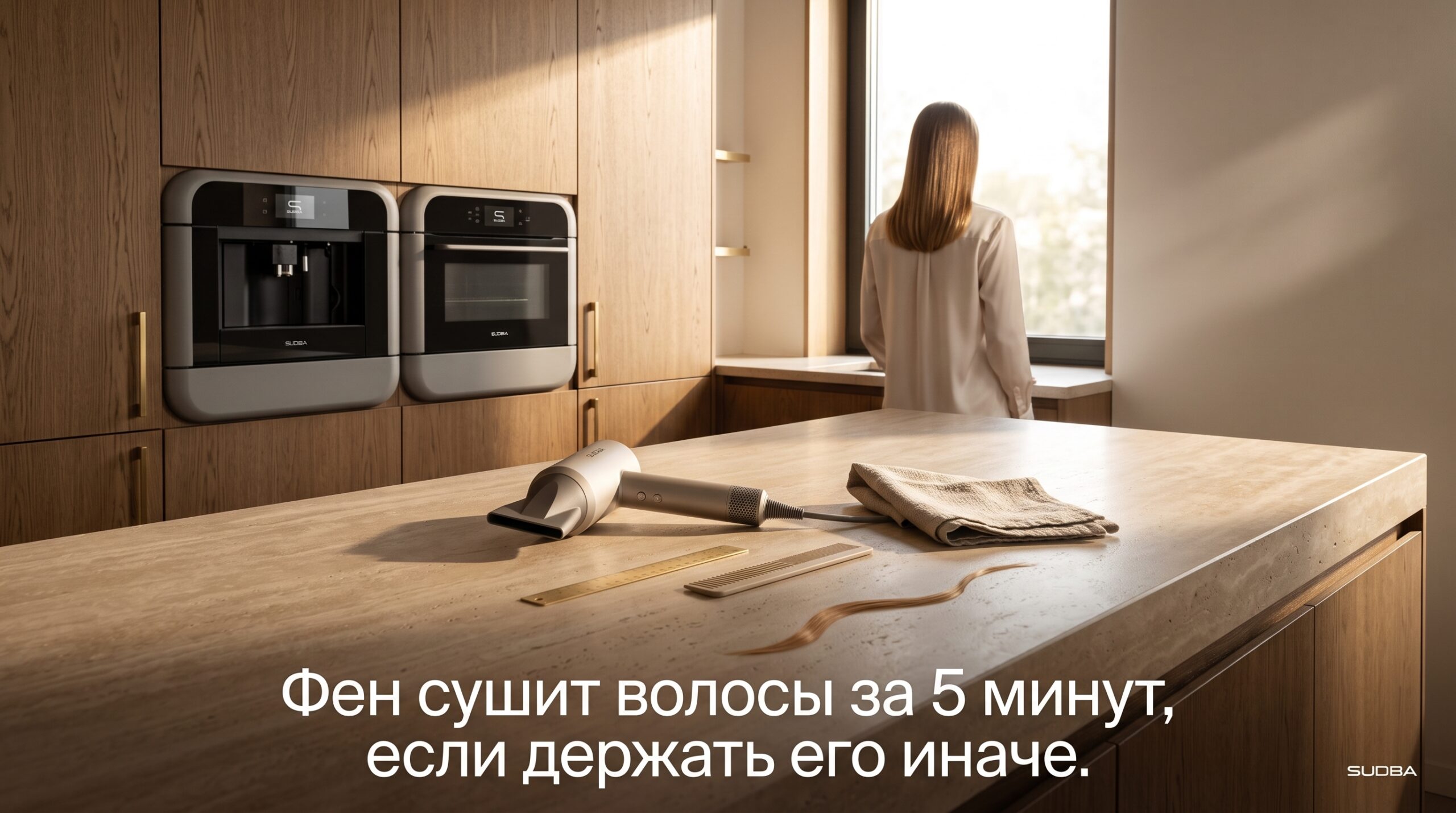 Фен быстро сушит волосы за 5 минут при правильном положении