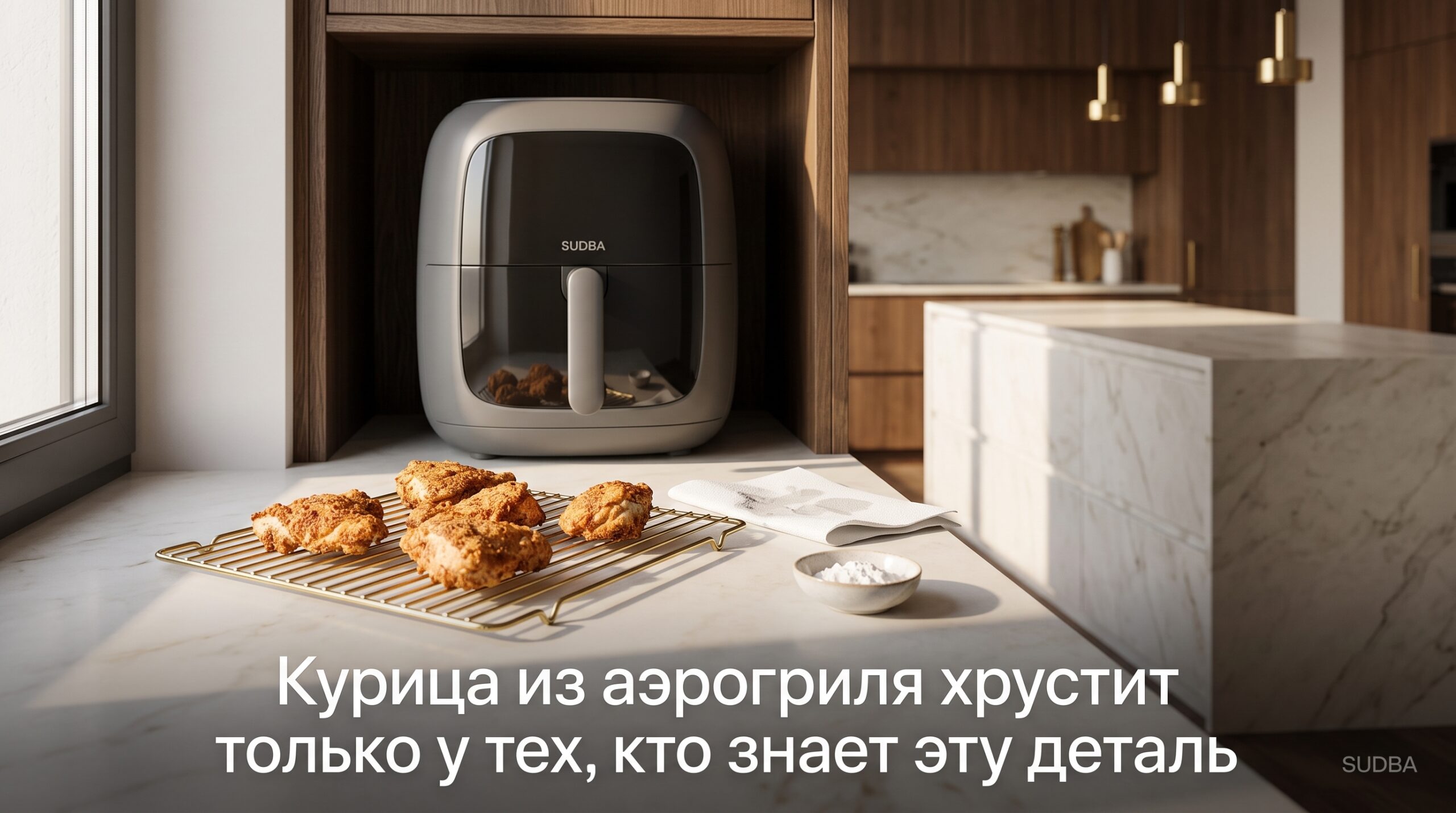 Хрустящая курица из аэрогриля с аппетитной золотистой корочкой