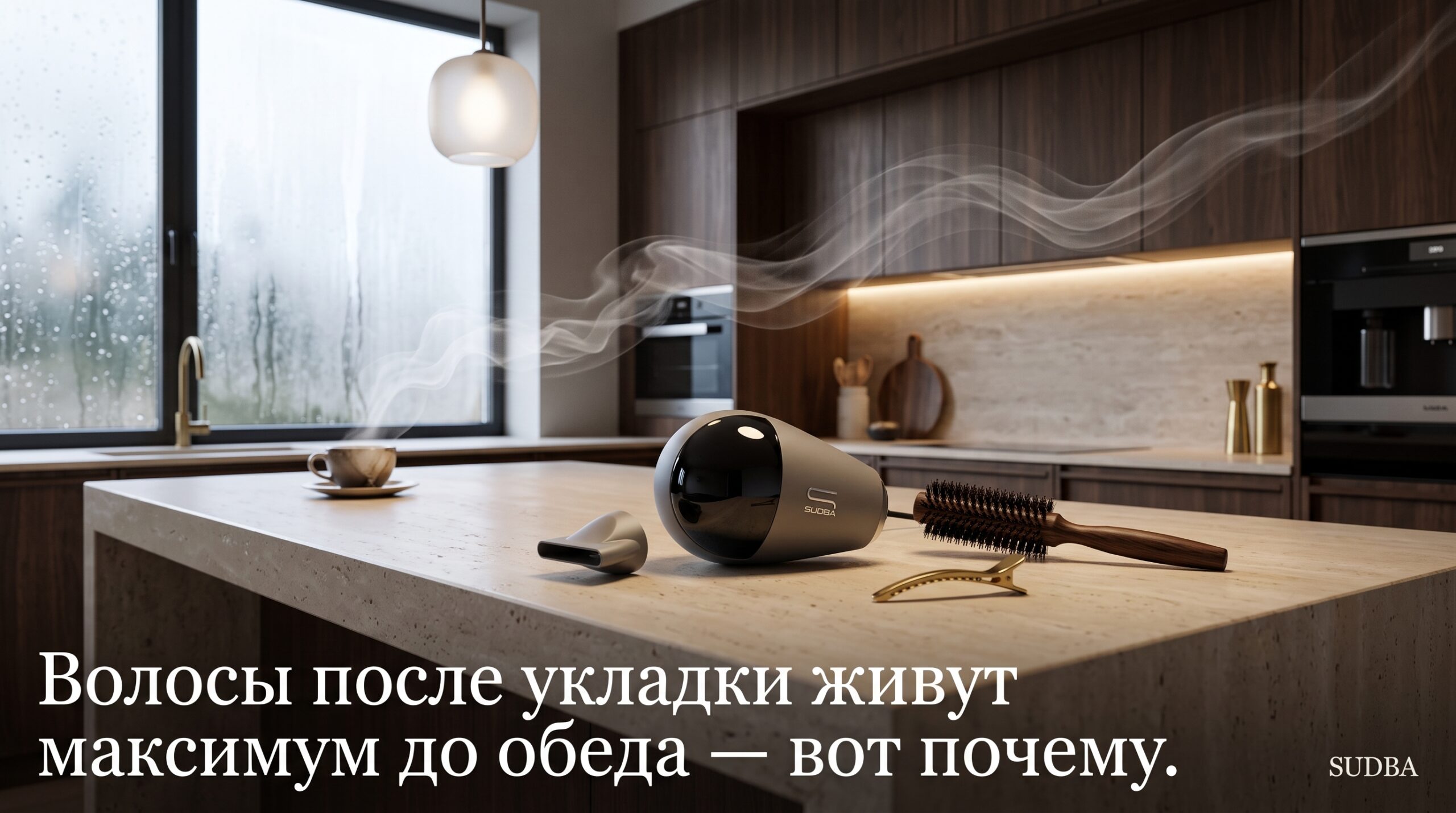 Девушка с волосами, потерявшими форму после укладки к середине дня